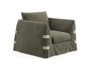 BOTTON UP - Upholstered fabric armchair with armrests by Liu Jo Living Collection - view 2